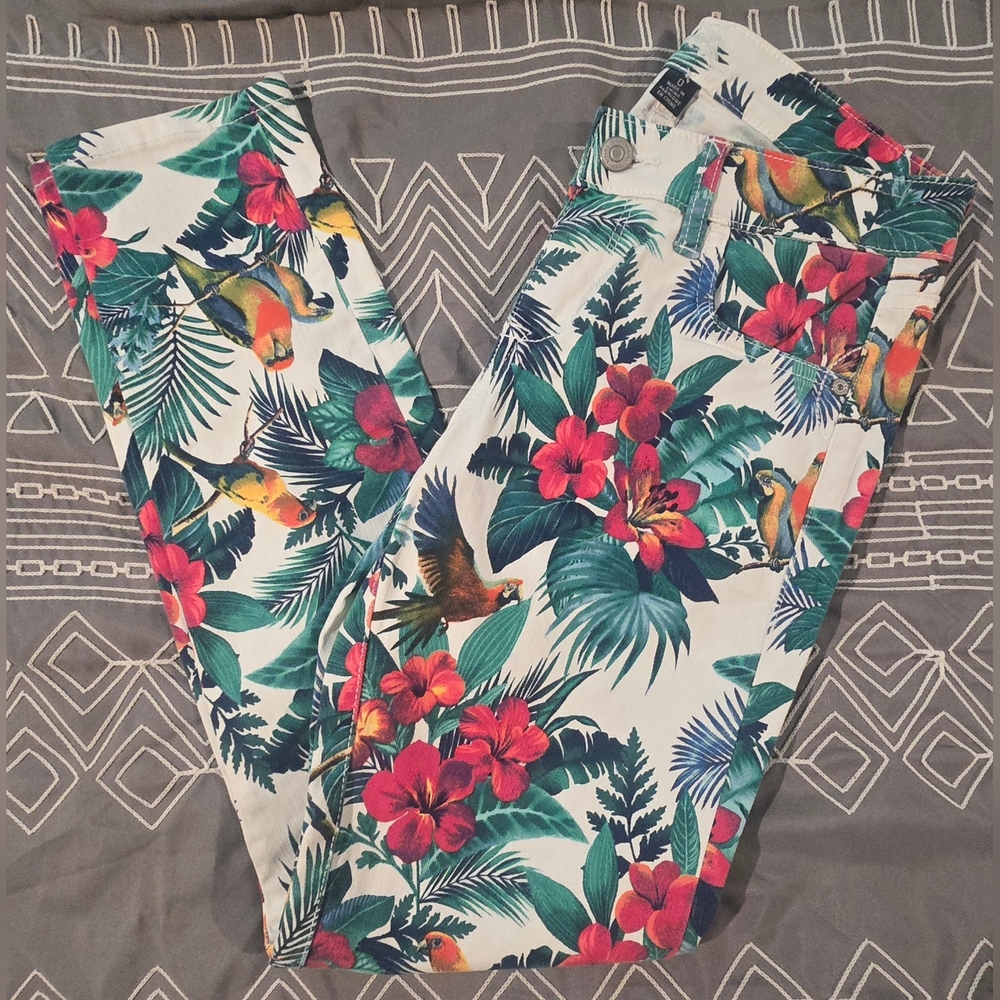 Tommy Bahama Jungle Floral Skinny Jeans Size 0